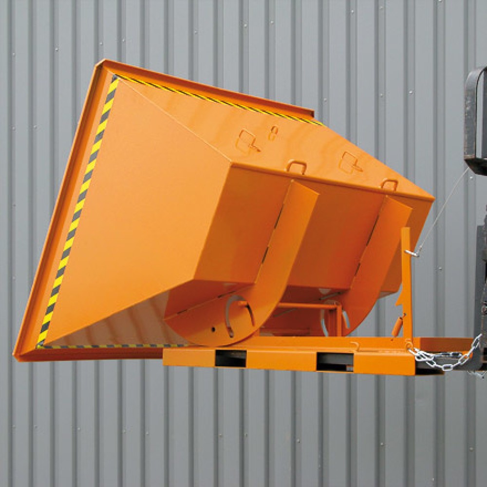 Zdjęcie produktu nr 3: kontener przechylny z mechanizm rolkowy, wysoka wysokość zabudowy, ocynkowany, 500 litrów