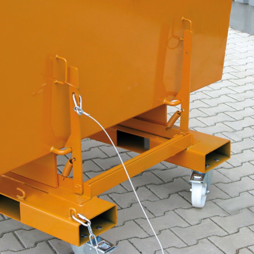 Zdjęcie produktu nr 5: kontener przechylny z mechanizm rolkowy, wysoka wysokość zabudowy, ocynkowany, 500 litrów