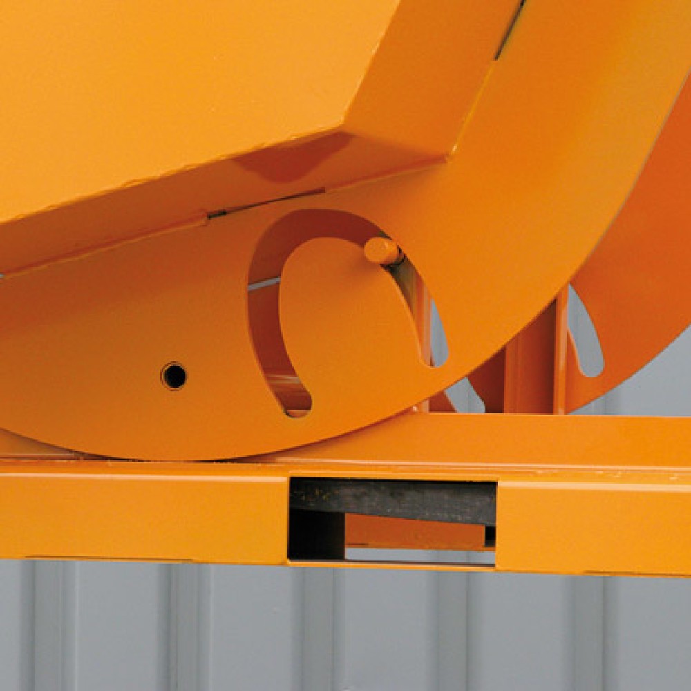 Zdjęcie produktu nr 6: kontener przechylny z mechanizm rolkowy, wysoka wysokość zabudowy, ocynkowany, 500 litrów