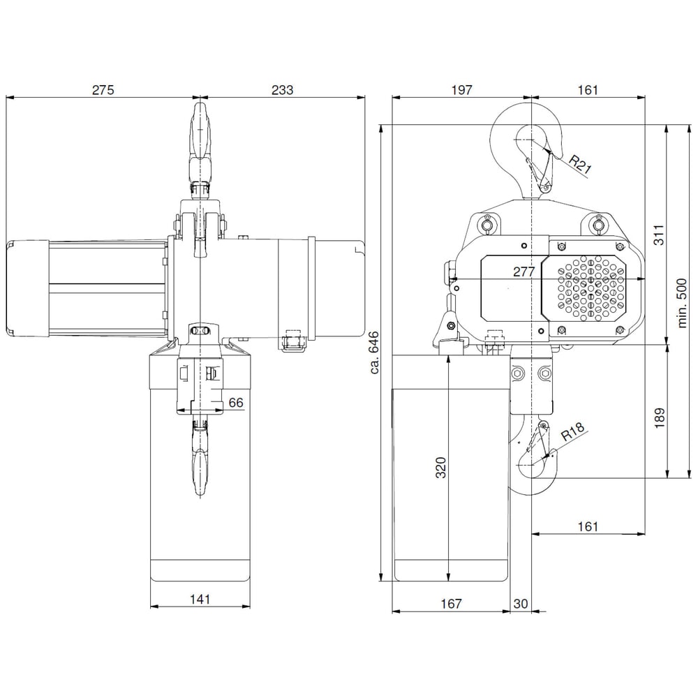 Zdjęcie produktu nr 6: Elektryczna wciągarka łańcuchowa LIFTKET S-Line z zawieszeniem hakowym, udźwig 500 kg, 8/2 m/min