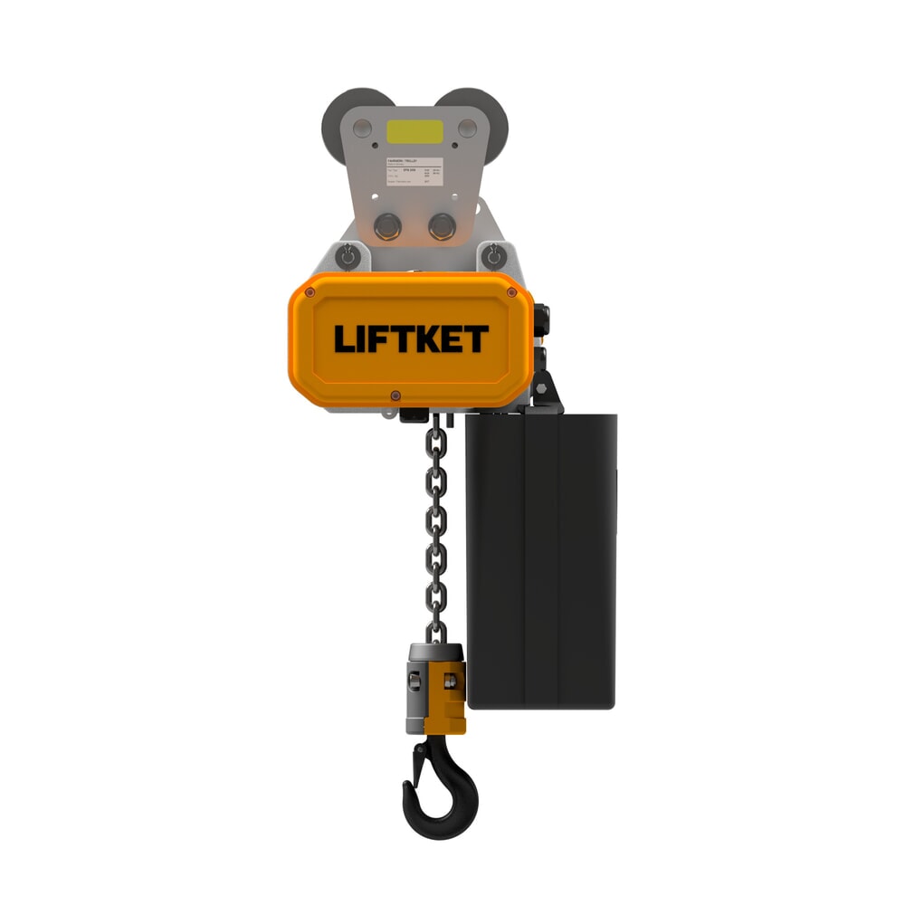 Obraz produktu: Elektryczna wciągarka łańcuchowa LIFTKET S-Line z wózkiem jezdnym, udźwig 125 kg, 8/2 m/min