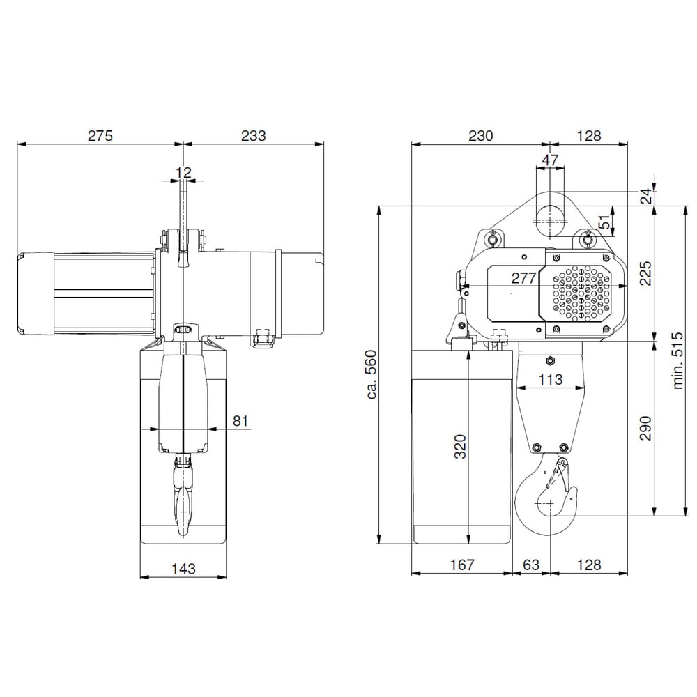 Zdjęcie produktu nr 6: Elektryczna wciągarka łańcuchowa LIFTKET S-Line z zawieszeniem jednootworowym, udźwig 1000 kg, 4/1 m/min