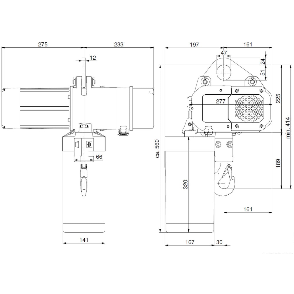Zdjęcie produktu nr 6: Elektryczna wciągarka łańcuchowa LIFTKET S-Line z zawieszeniem jednootworowym, udźwig 1000 kg, 6/1,5 m/min