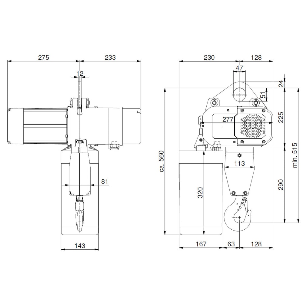 Zdjęcie produktu nr 6: Elektryczna wciągarka łańcuchowa LIFTKET S-Line z zawieszeniem jednootworowym, udźwig 2000 kg, 3/0,75 m/min
