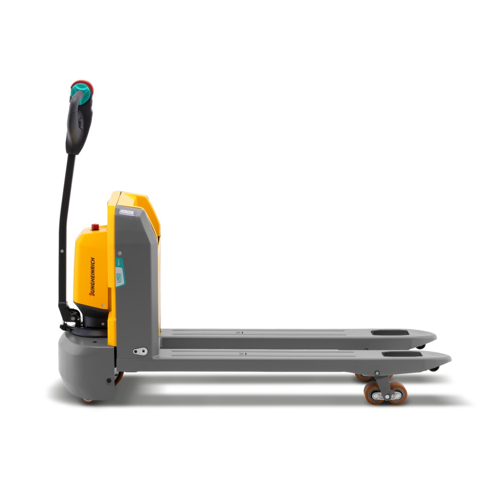 Elektryczny wózek paletowy Jungheinrich AME 15, udźwig 1500 kg, długość wideł 1150 mm, specjalna szerokość wideł 670 mm, rolki podwójne Zdjęcie produktu nr 2: Elektryczny wózek paletowy Jungheinrich AME 15, udźwig 1500 kg, długość wideł 1150 mm, specjalna szerokość wideł 670 mm, rolki podwójne
