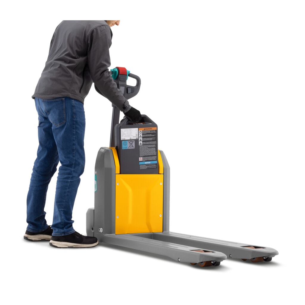 Elektryczny wózek paletowy Jungheinrich AME 15, udźwig 1500 kg, długość wideł 1150 mm, specjalna szerokość wideł 670 mm, rolki podwójne Zdjęcie produktu nr 4: Elektryczny wózek paletowy Jungheinrich AME 15, udźwig 1500 kg, długość wideł 1150 mm, specjalna szerokość wideł 670 mm, rolki podwójne