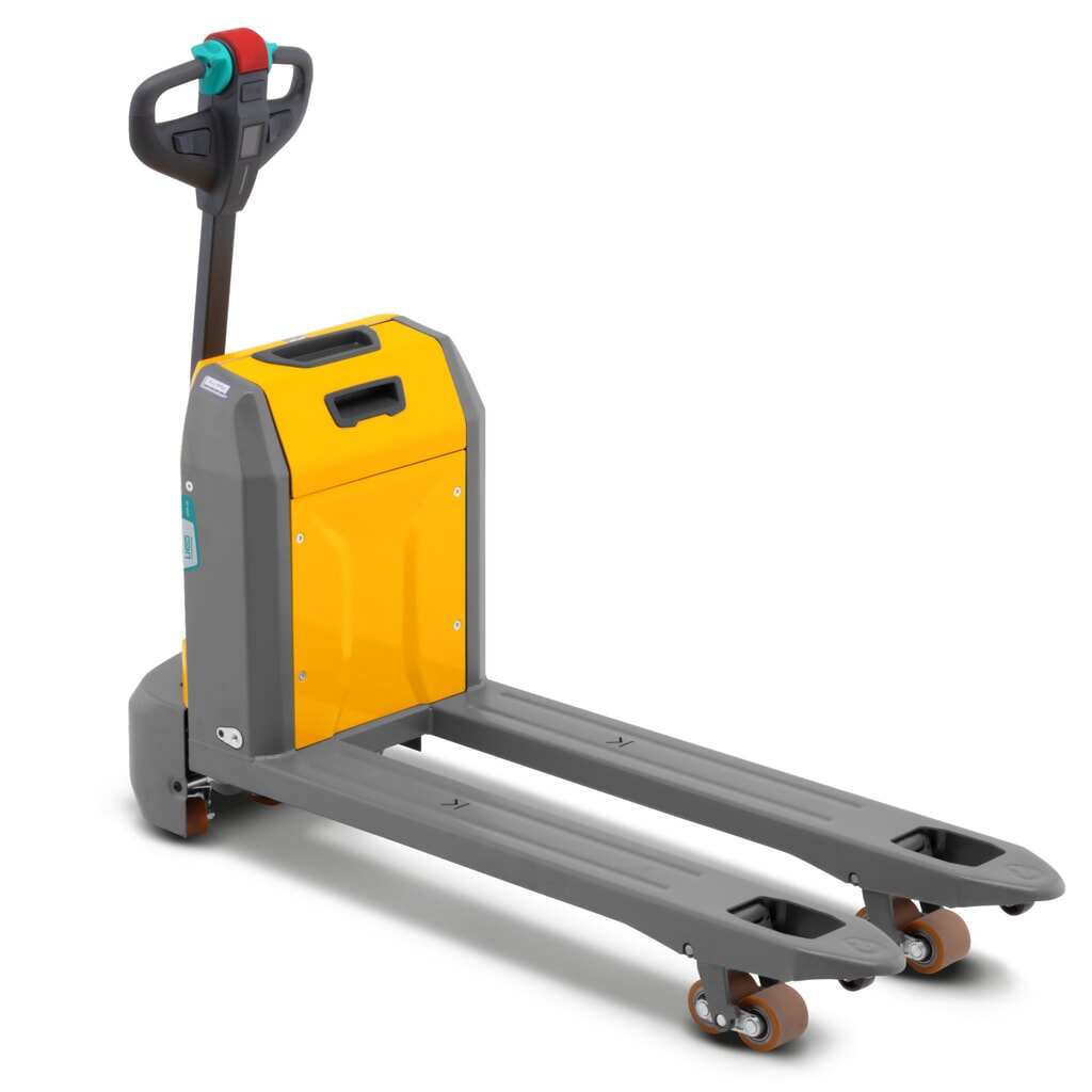 Elektryczny wózek paletowy Jungheinrich AME 18, udźwig 1800 kg, długość wideł 1150 mm, rolki podwójne Zdjęcie produktu: Elektryczny wózek paletowy Jungheinrich AME 18, udźwig 1800 kg, długość wideł 1150 mm, rolki podwójne
