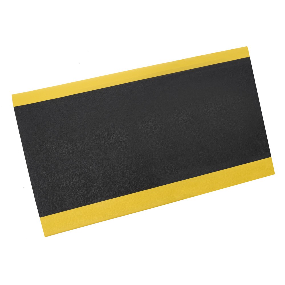 Zdjęcie produktu nr 1: Mata przeciwzmęczeniowa HEMMDAL ErgoSoft Classic, teksturowana, 1-warstwowa, szer. x dł. 900 mm x 18 m, kolor czarny/żółty