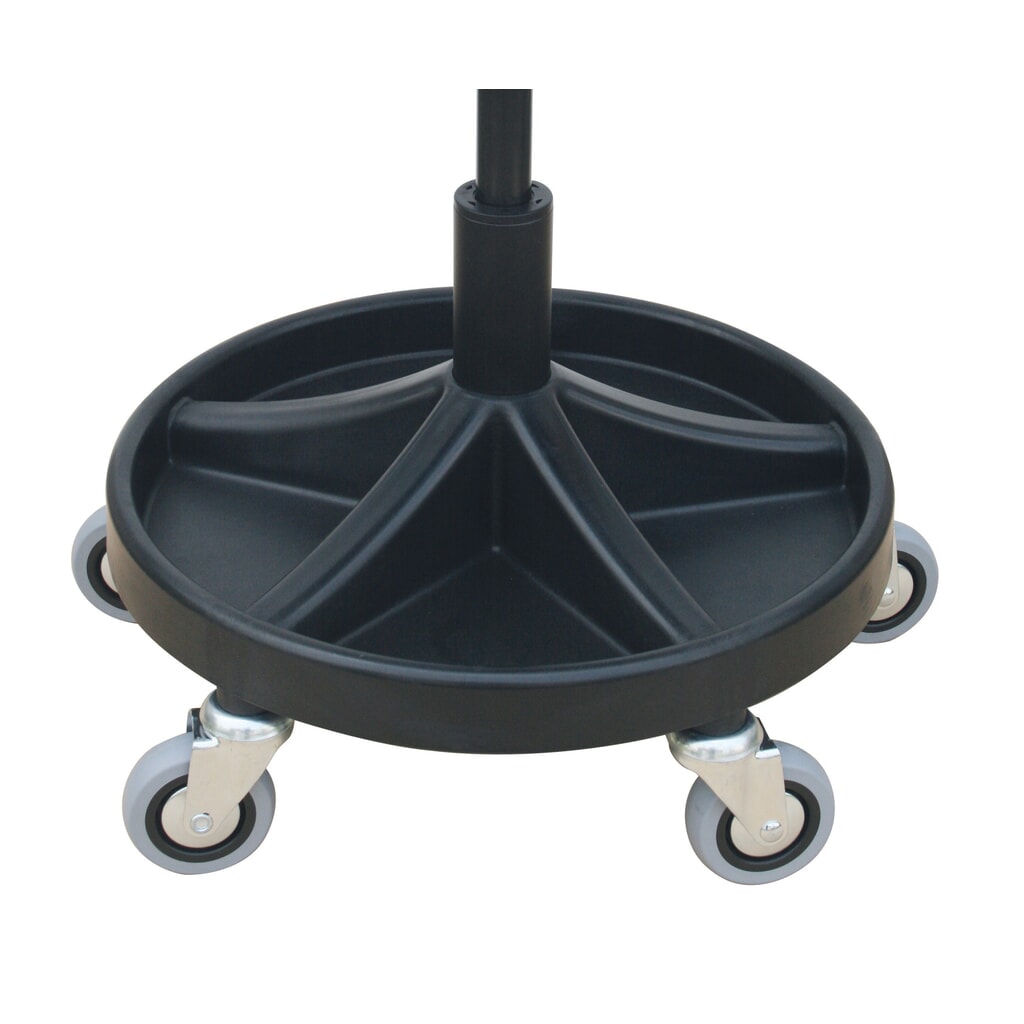 Taboret obrotowy HEMMDAL, siedzisko z PU, wysokość siedziska 400–530 mm, półka na narzędzia, kółka Zdjęcie produktu nr 2: Taboret obrotowy HEMMDAL, siedzisko z PU, wysokość siedziska 400–530 mm, półka na narzędzia, kółka