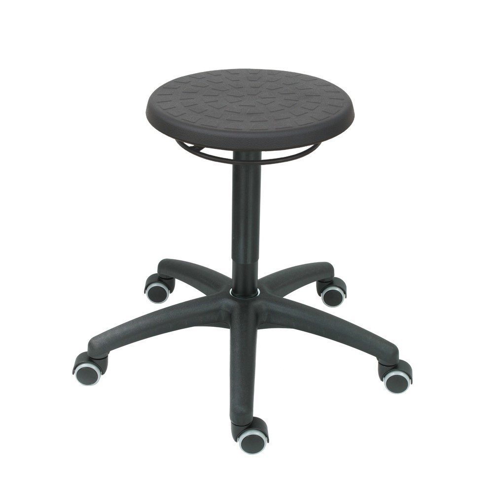 Zdjęcie produktu nr 1: Okrągły taboret HEMMDAL, siedzisko z PU, wysokość siedziska 460–650 mm, kółka