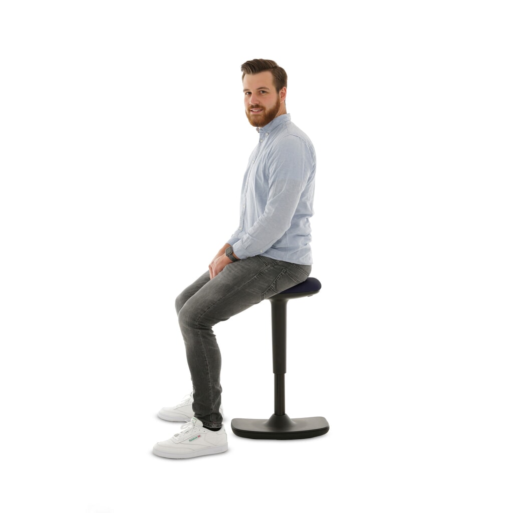 Taboret HEMMDAL, siedzisko ze skóry syntetycznej, wysokość siedziska 560–690 mm, wypukły ślizgacz podłogowy Zdjęcie produktu nr 4: Taboret HEMMDAL, siedzisko ze skóry syntetycznej, wysokość siedziska 560–690 mm, wypukły ślizgacz podłogowy