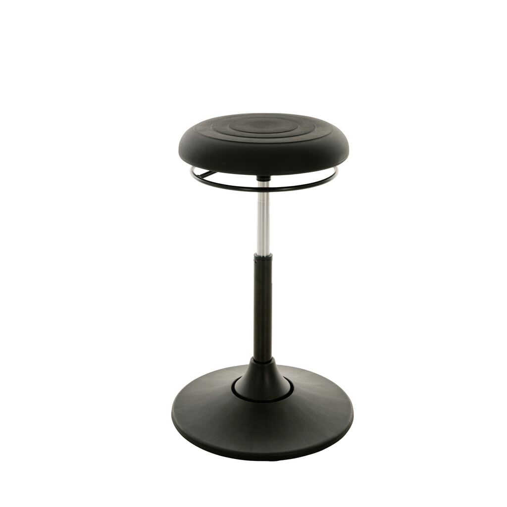Zdjęcie produktu: Taboret HEMMDAL, obrotowe siedzisko ze skóry syntetycznej, wysokość siedziska 510–700 mm, podstawa talerzowa