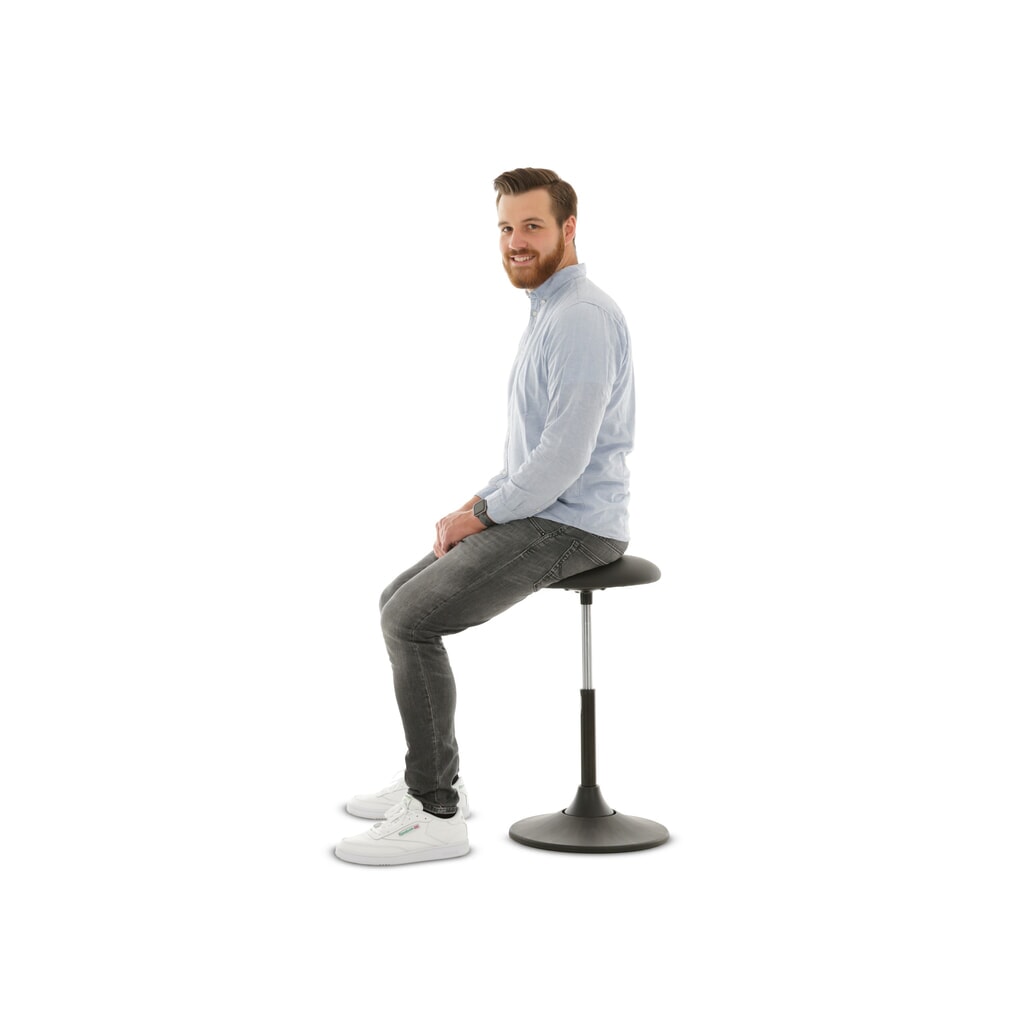 Taboret HEMMDAL, obrotowe siedzisko ze skóry syntetycznej, wysokość siedziska 510–700 mm, podstawa talerzowa Zdjęcie produktu nr 4: Taboret HEMMDAL, obrotowe siedzisko ze skóry syntetycznej, wysokość siedziska 510–700 mm, podstawa talerzowa