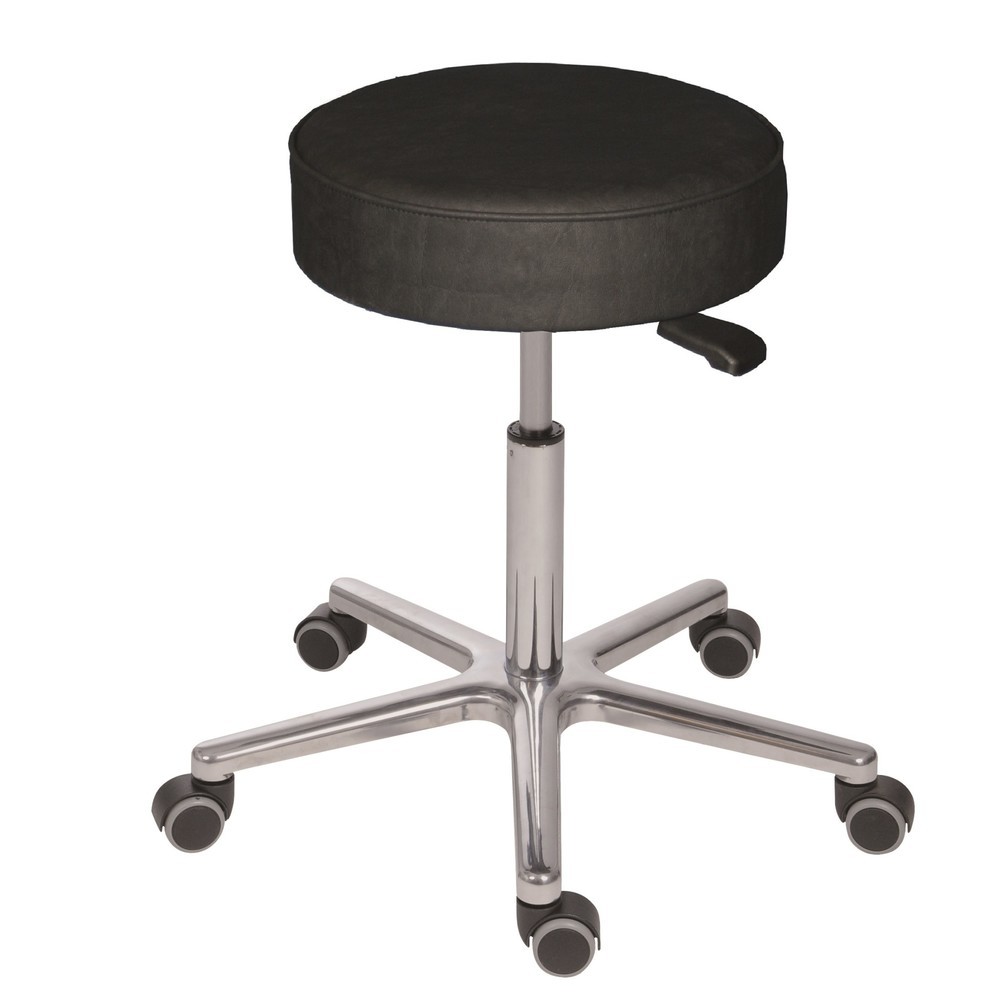 Zdjęcie produktu nr 1: Taboret obrotowy HEMMDAL XXL, siedzisko ze skóry syntetycznej, wysokość siedziska 560–740 mm, kółka