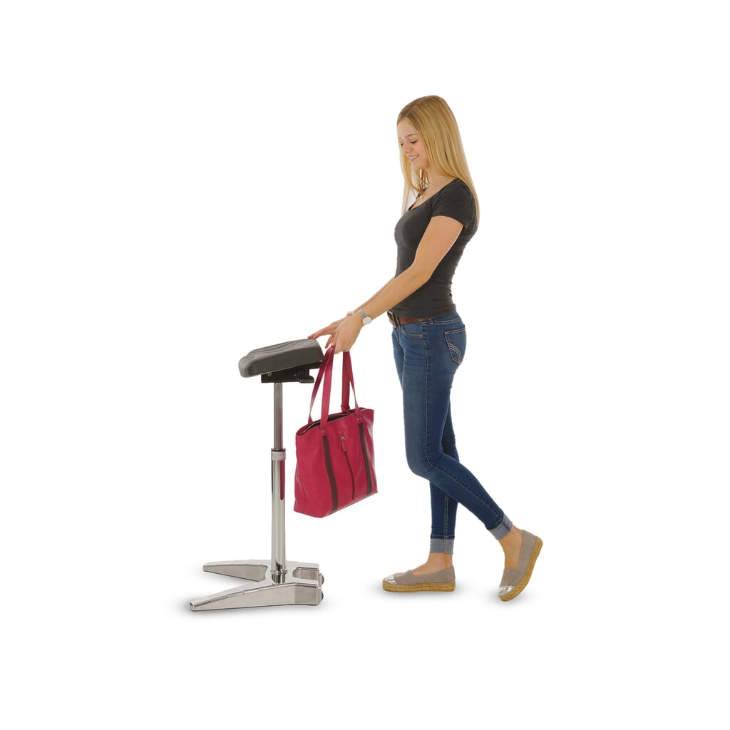 Podpora do stania HEMMDAL XXL, bardzo szerokie siedzisko z PU + uchwyt transportowy, wysokość siedziska 700–880 mm Zdjęcie produktu nr 4: Podpora do stania HEMMDAL XXL, bardzo szerokie siedzisko z PU + uchwyt transportowy, wysokość siedziska 700–880 mm