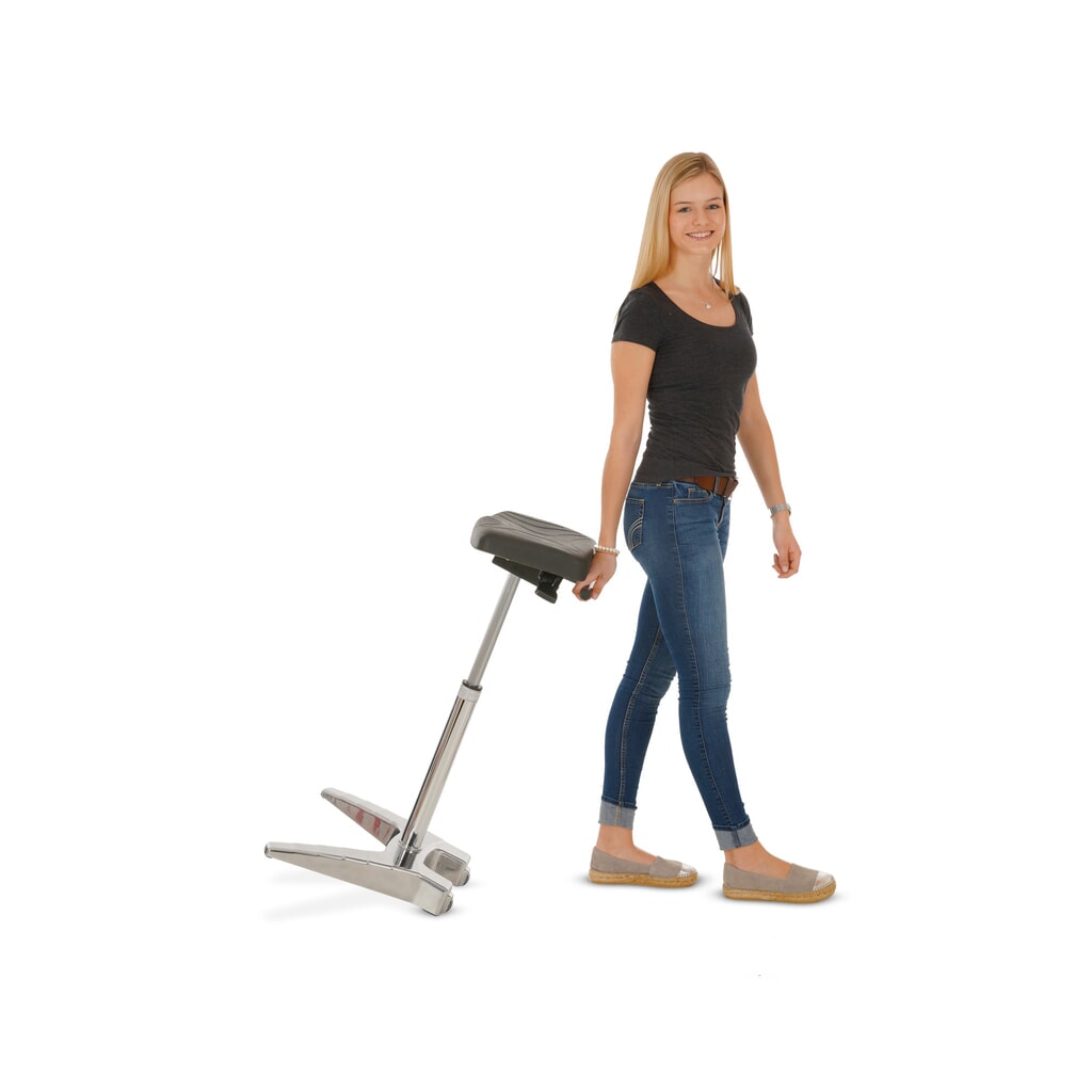 Podpora do stania HEMMDAL XXL, bardzo szerokie siedzisko z PU + uchwyt transportowy, wysokość siedziska 700–880 mm Zdjęcie produktu nr 5: Podpora do stania HEMMDAL XXL, bardzo szerokie siedzisko z PU + uchwyt transportowy, wysokość siedziska 700–880 mm