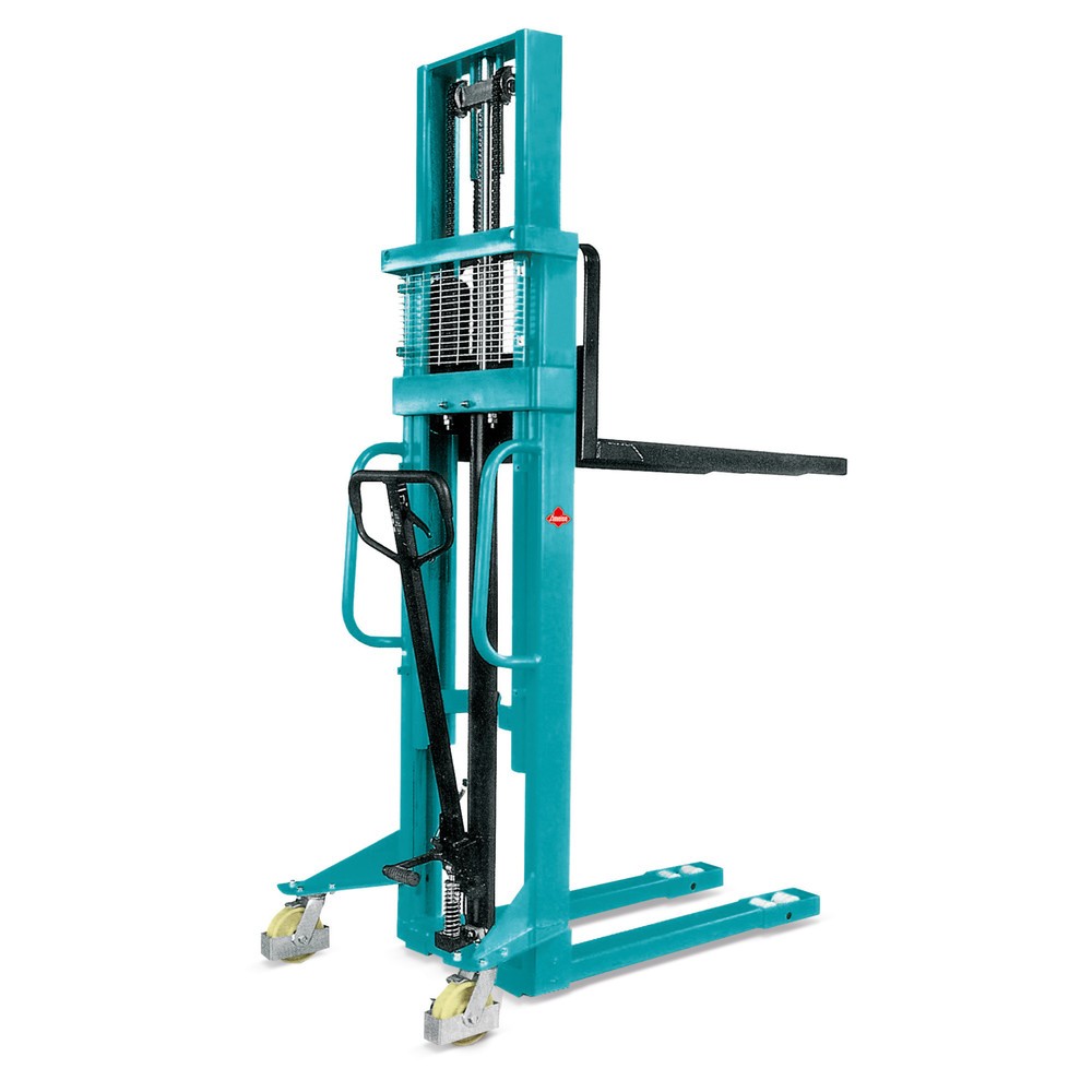 Obraz produktu: Hydrauliczny wózek widłowy Ameise® PSM 1.0 z podwójnym masztem teleskopowym, wysokość podnoszenia 2500 mm, udźwig 1000 kg