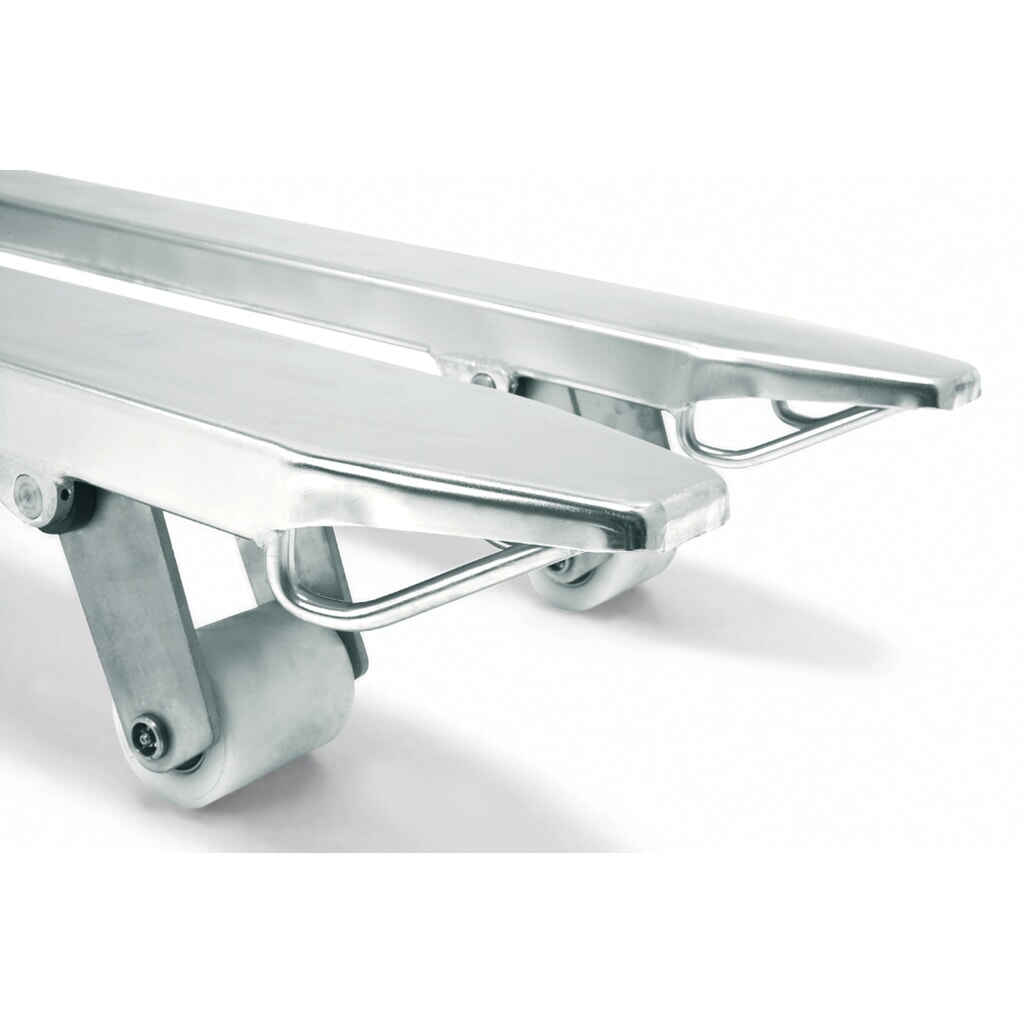 Zdjęcie produktu nr 2: Ręczny wózek paletowy ze stali szlachetnej Jungheinrich AM I20, udźwig 2000 kg, długość wideł 1220 mm, nylon