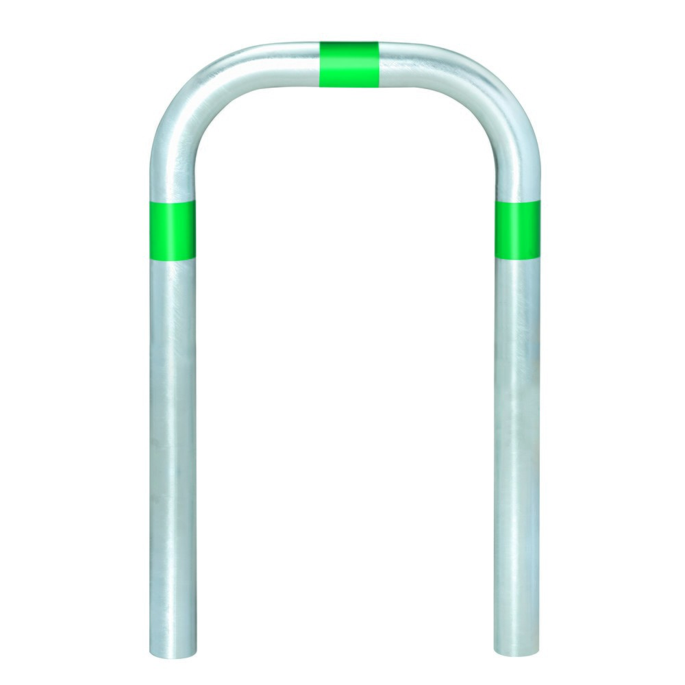 Zdjęcie produktu nr 1: Pręt ochronny do stacji ładowania, Ø 60 mm, szer. x wys. 500 x 500 mm, do osadzania w betonie, zielone pierścienie odblaskowe