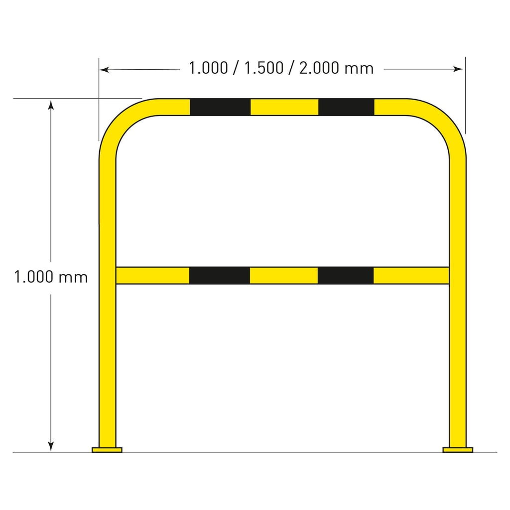Kabłąk ochronny, do zastosowań w pomieszczeniach, wys. x szer. 1000 x 2000 mm Zdjęcie produktu nr 4: Kabłąk ochronny, do zastosowań w pomieszczeniach, wys. x szer. 1000 x 2000 mm