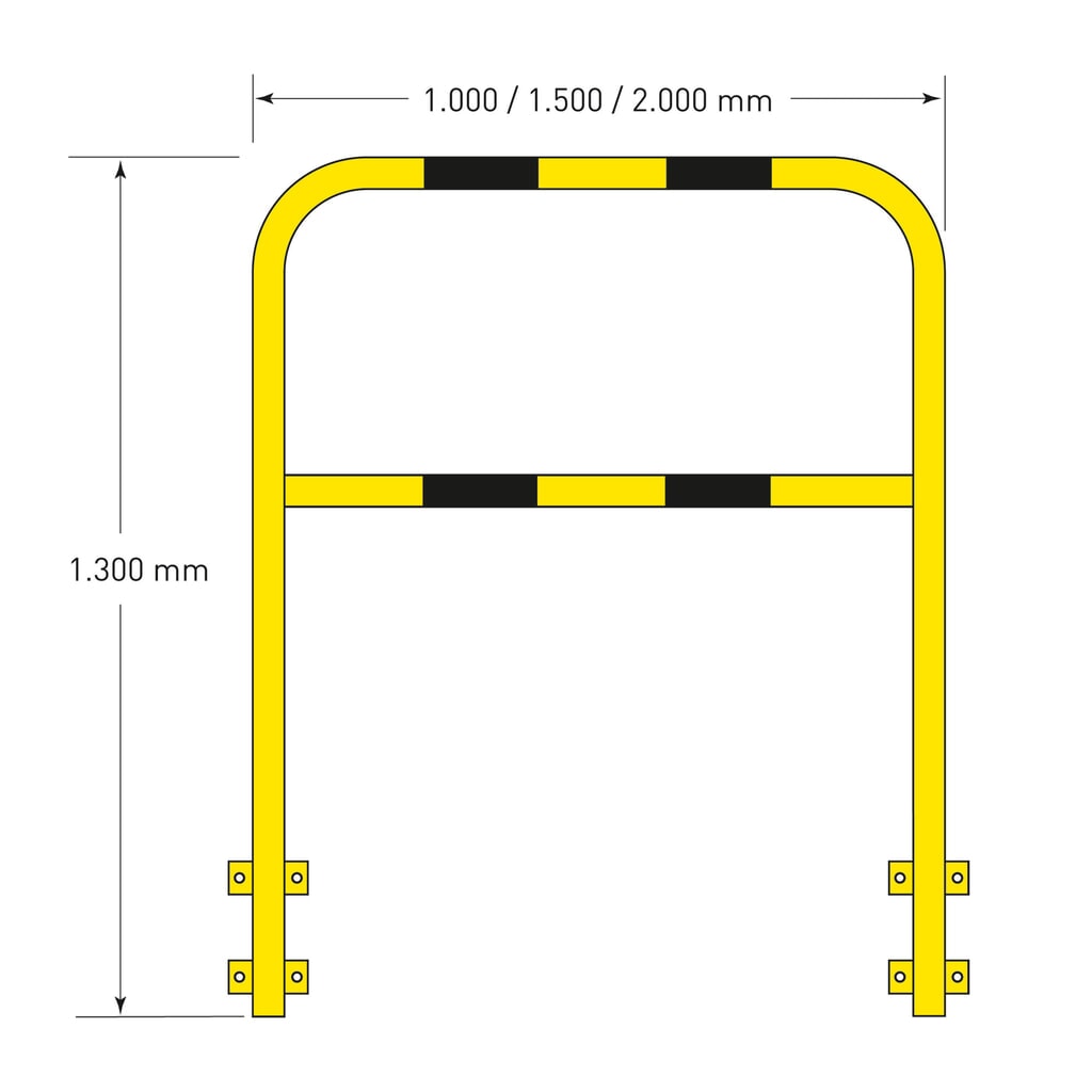 Kabłąk ochronny, do zastosowania na zewnątrz, mocowanie boczne, wys. x szer. 1300 x 2000 mm Zdjęcie produktu nr 5: Kabłąk ochronny, do zastosowania na zewnątrz, mocowanie boczne, wys. x szer. 1300 x 2000 mm