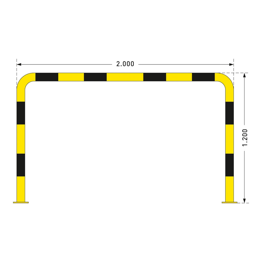Kabłąk przeciwuderzeniowy do zastosowań w pomieszczeniach, Ø 76 mm, wys. x szer. 1200 x 2000 mm Zdjęcie produktu nr 2: Kabłąk przeciwuderzeniowy do zastosowań w pomieszczeniach, Ø 76 mm, wys. x szer. 1200 x 2000 mm