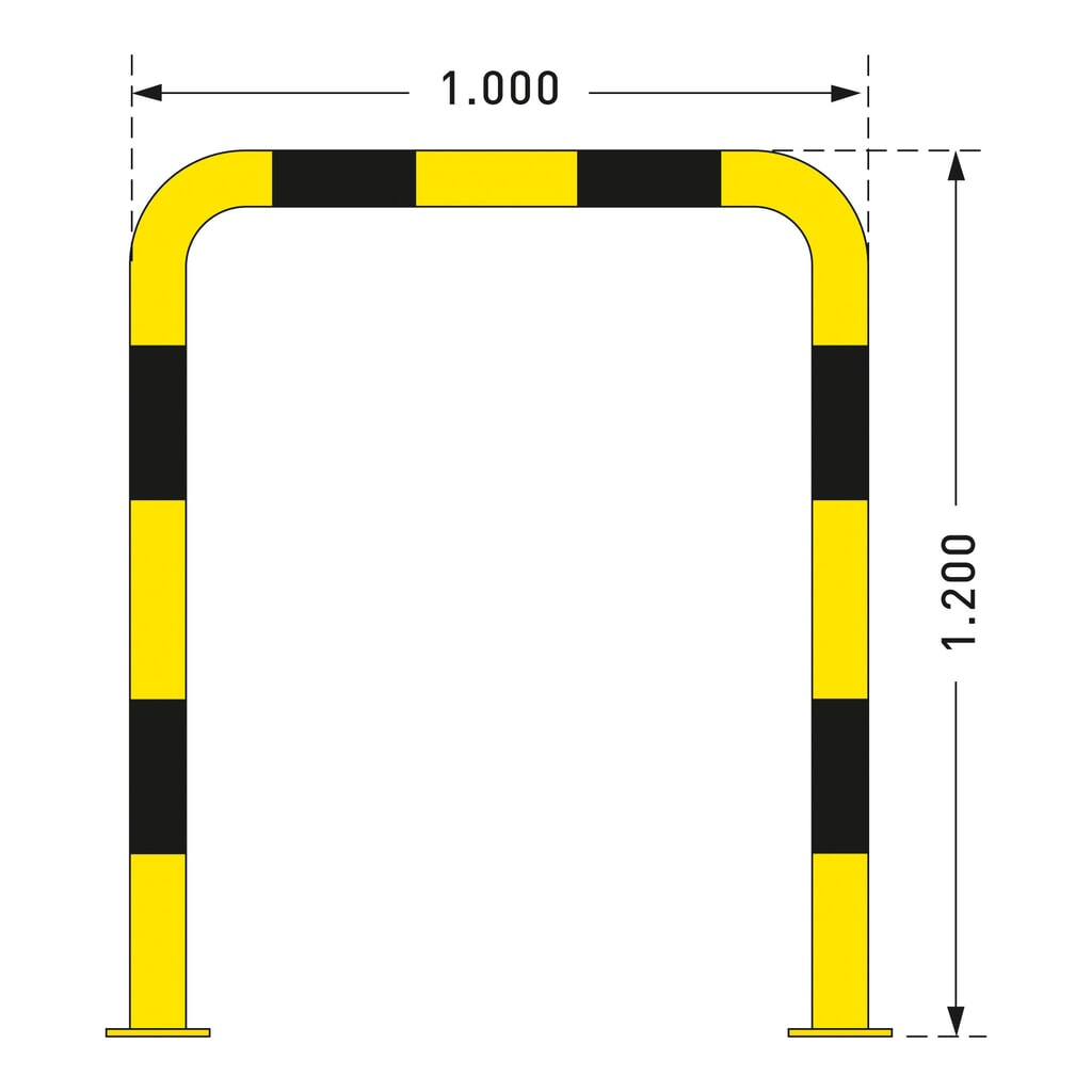 Kabłąk przeciwuderzeniowy do zastosowań na zewnątrz, Ø 76 mm, wys. x szer. 1200 x 1000 mm Zdjęcie produktu nr 4: Kabłąk przeciwuderzeniowy do zastosowań na zewnątrz, Ø 76 mm, wys. x szer. 1200 x 1000 mm