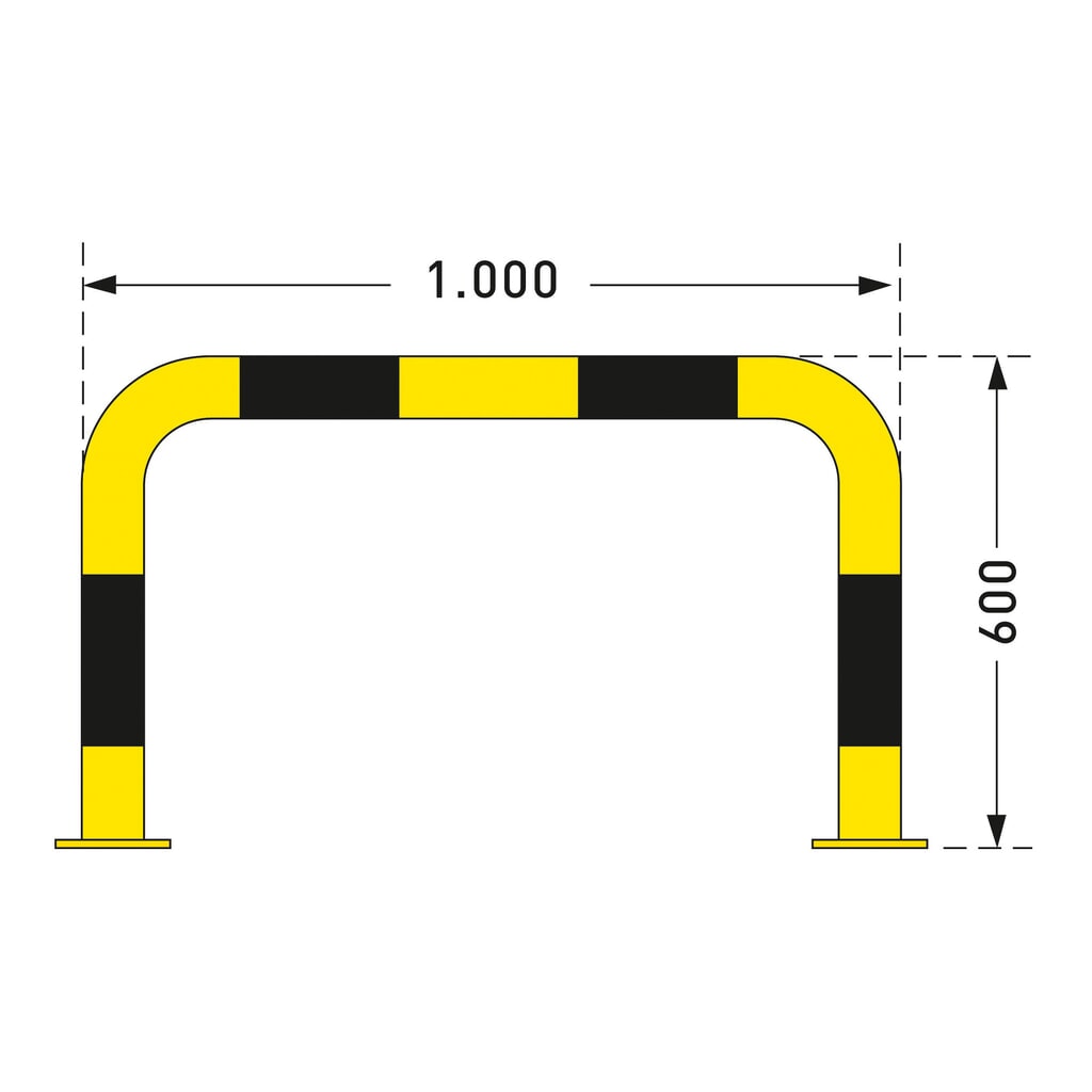 Zdjęcie produktu nr 4: Kabłąk przeciwuderzeniowy do zastosowań na zewnątrz, Ø 76 mm, wys. x szer. 600 x 1000 mm