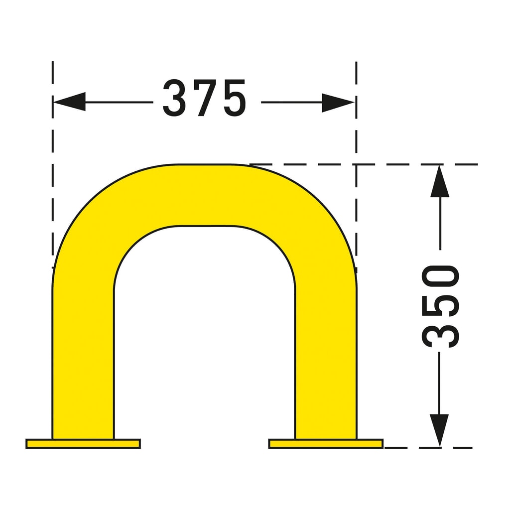 Kabłąk przeciwuderzeniowy do zastosowań na zewnątrz, Ø 76 mm, wys. x szer. 350 x 375 mm Zdjęcie produktu nr 2: Kabłąk przeciwuderzeniowy do zastosowań na zewnątrz, Ø 76 mm, wys. x szer. 350 x 375 mm