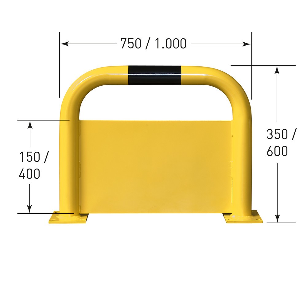 Zdjęcie produktu nr 2: Kabłąk przeciwuderzeniowy z ochroną przeciwwjazdową, wys. x szer. 350 x 750 mm