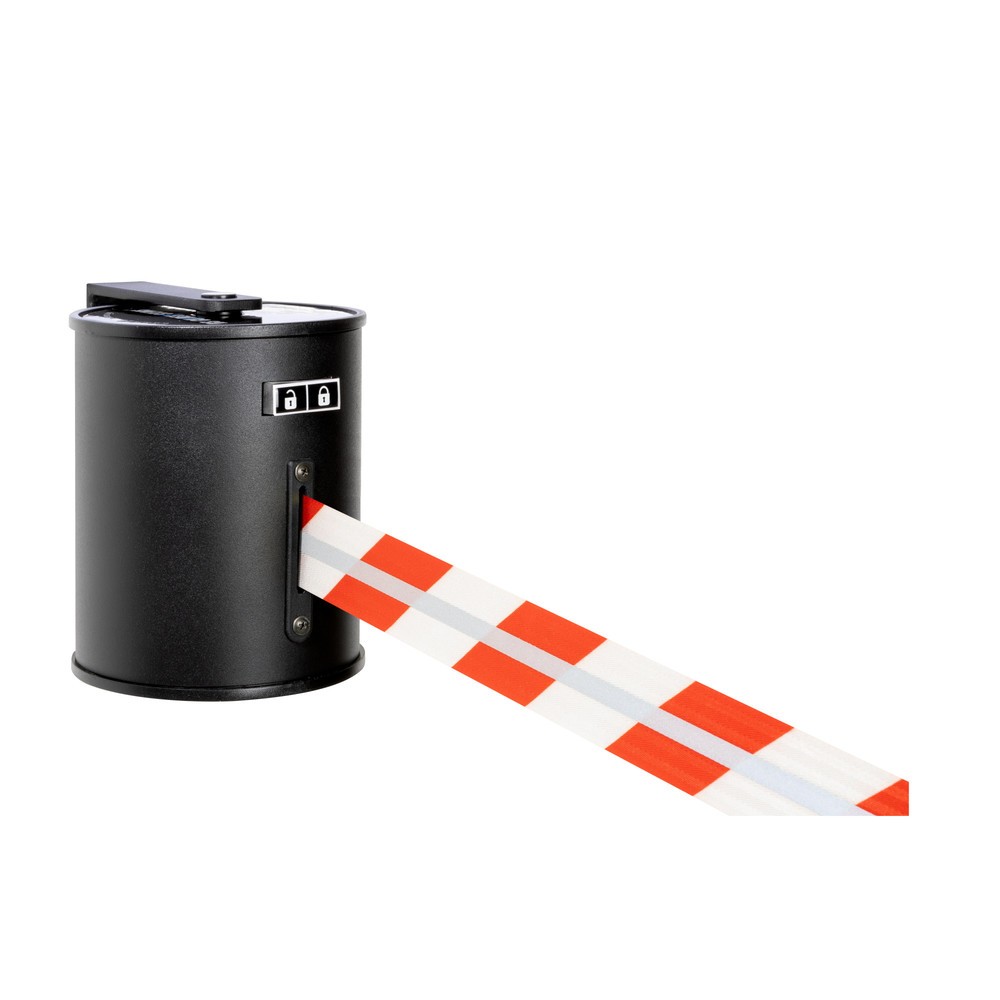 Zdjęcie produktu nr 1: Kaseta taśmy RS-GUIDESYSTEMS® GLW 1800 REFLECTO, montaż ścienny, długość 18 m, szerokość 50 mm, obudowa czarna, taśma czerwono-biała