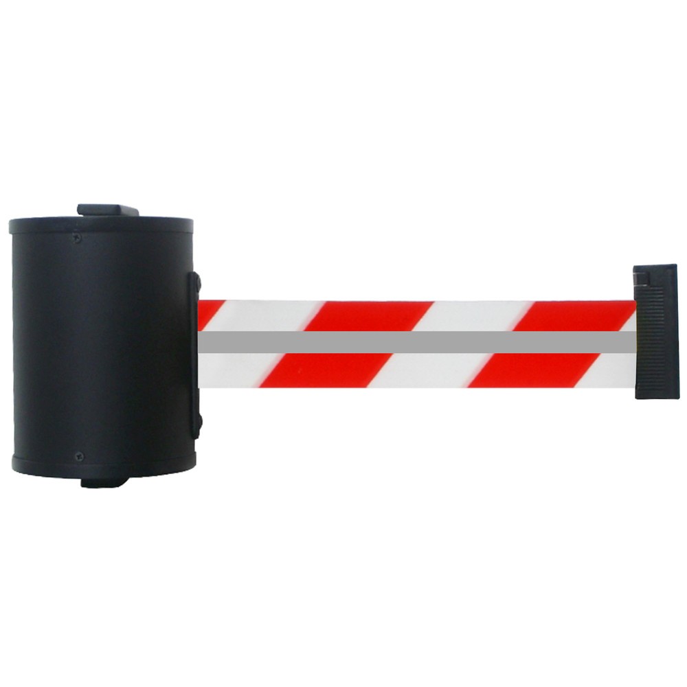 Zdjęcie produktu nr 1: Kaseta taśmy RS-GUIDESYSTEMS® GLW 700 REFLECTO, montaż ścienny, długość 7 m, szerokość 50 mm, obudowa czarna, taśma czerwono-biała
