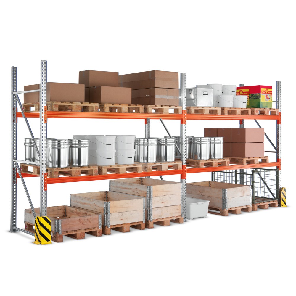 Zdjęcie produktu nr 1: Kompletny pakiet: regał paletowy META MULTIPAL, obciążenie półki 3000 kg, wys. x szer. x gł. 2700 x 5655 x 1100 mm