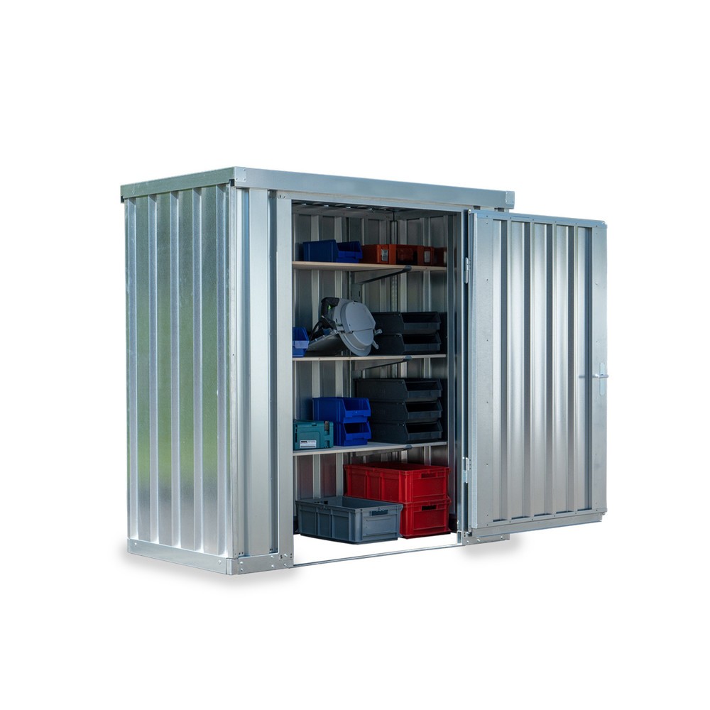 Zdjęcie produktu nr 1: Kontener na materiały pojedynczy moduł, wys. × szer. × gł. 2150 × 2100 × 1140 mm, zdemontowany, bez podłogi drewnianej, ocynkowany