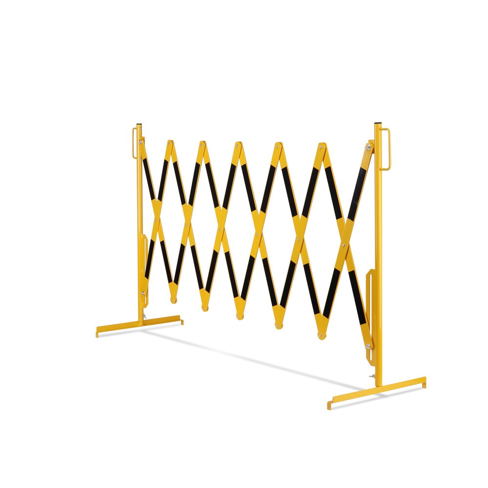 Zdjęcie produktu nr 11: Krata nożycowa, obustronna podstawa, szerokość 4000 mm, czarna/żółta