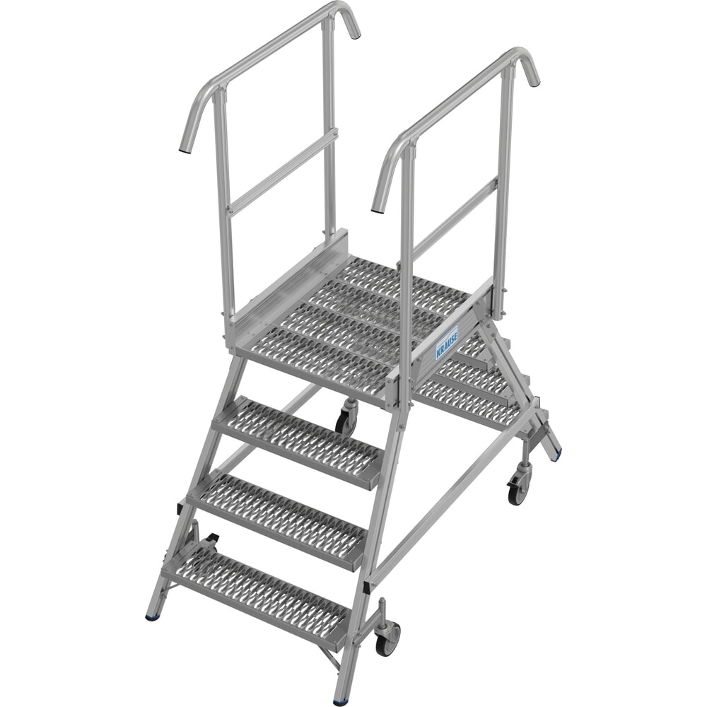 Obraz produktu: Drabina z podestem KRAUSE® STABILO, mobilna, dwustronna, profile rusztowe R13, 2 x 4 stopnie