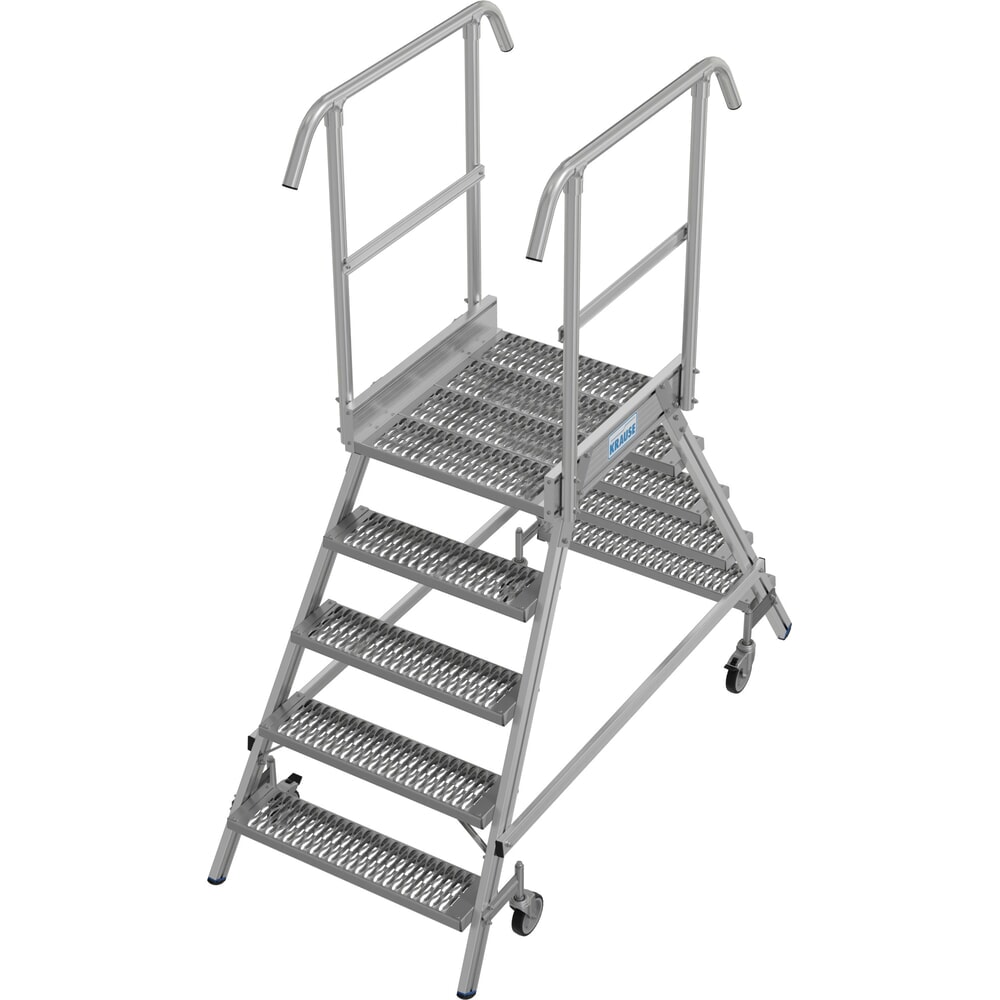 Obraz produktu: Drabina z podestem KRAUSE® STABILO, mobilna, dwustronna, profile rusztowe R13, 2 x 5 stopni