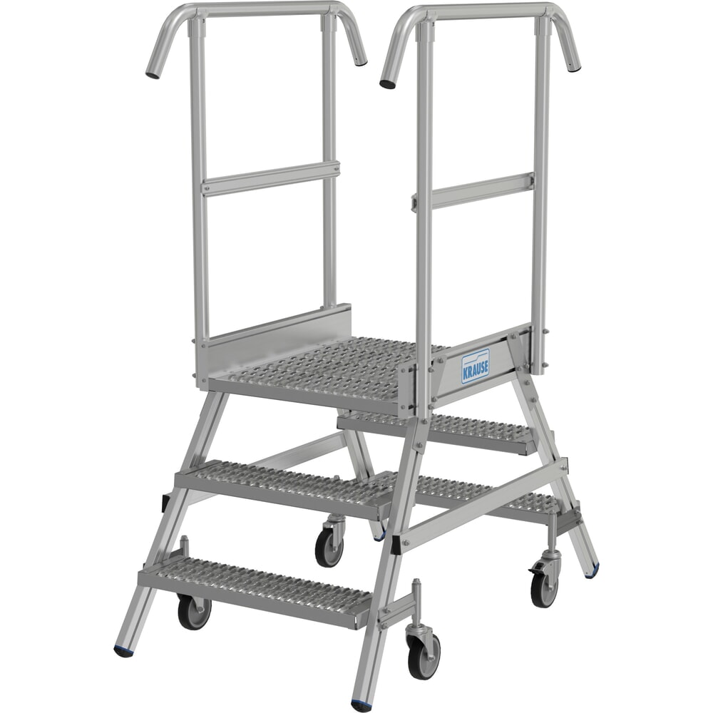 Zdjęcie produktu nr 13: Drabina z podestem KRAUSE® STABILO, mobilna, dwustronna, profile rusztowe R13, 2 x 3 stopnie