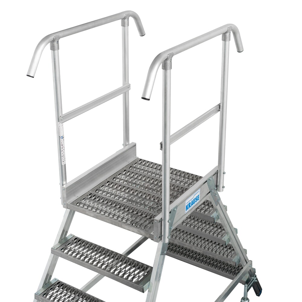Zdjęcie produktu nr 13: Drabina z podestem KRAUSE® STABILO, mobilna, dwustronna, profile rusztowe R13, 2 x 4 stopnie