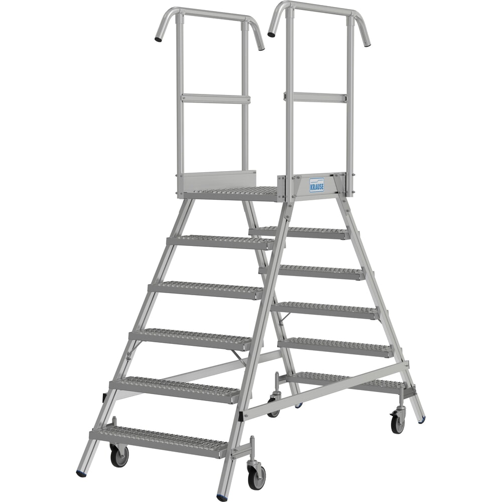 Zdjęcie produktu nr 14: Drabina z podestem KRAUSE® STABILO, mobilna, dwustronna, profile rusztowe R13, 2 x 6 stopni