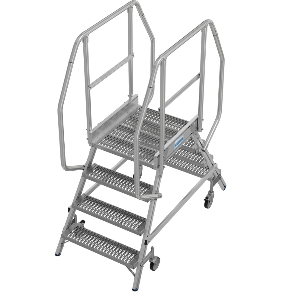Zdjęcie produktu nr 15: Drabina z podestem KRAUSE® STABILO, mobilna, dwustronna, profile rusztowe R13, 2 x 4 stopnie