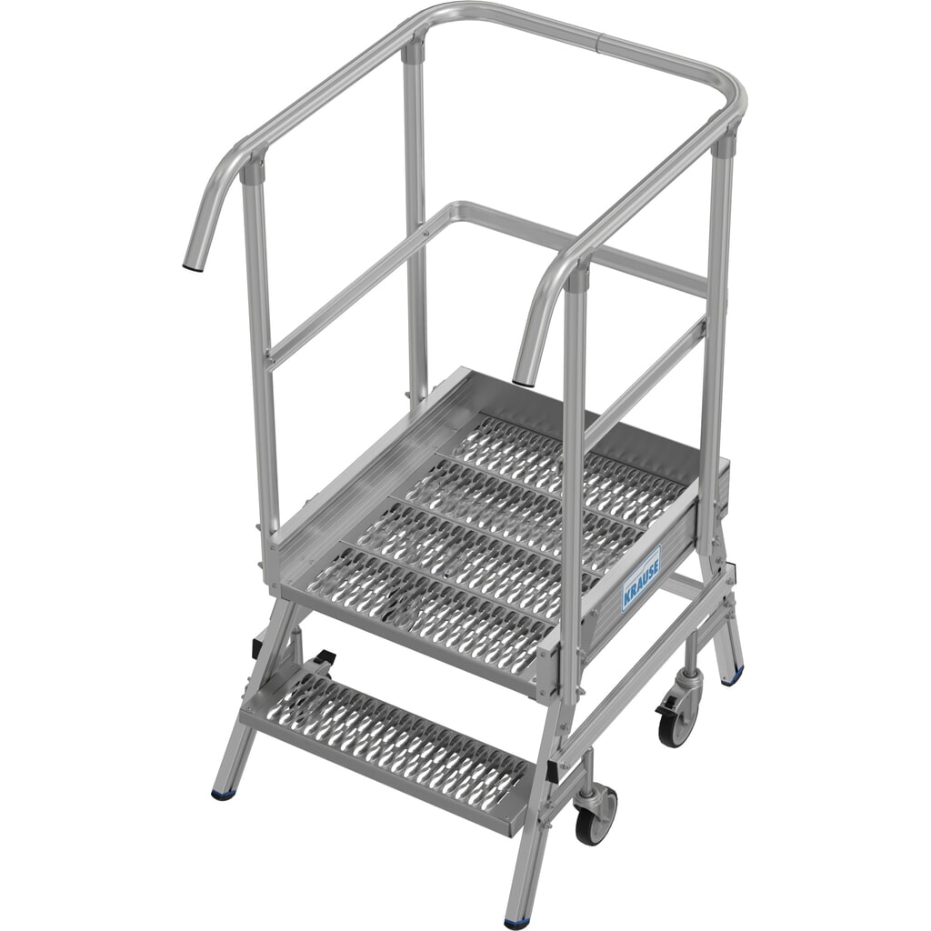Zdjęcie produktu: Mobilna drabina z podestem KRAUSE® STABILO, jednostronna, krata profilowa R13, 2 stopnie