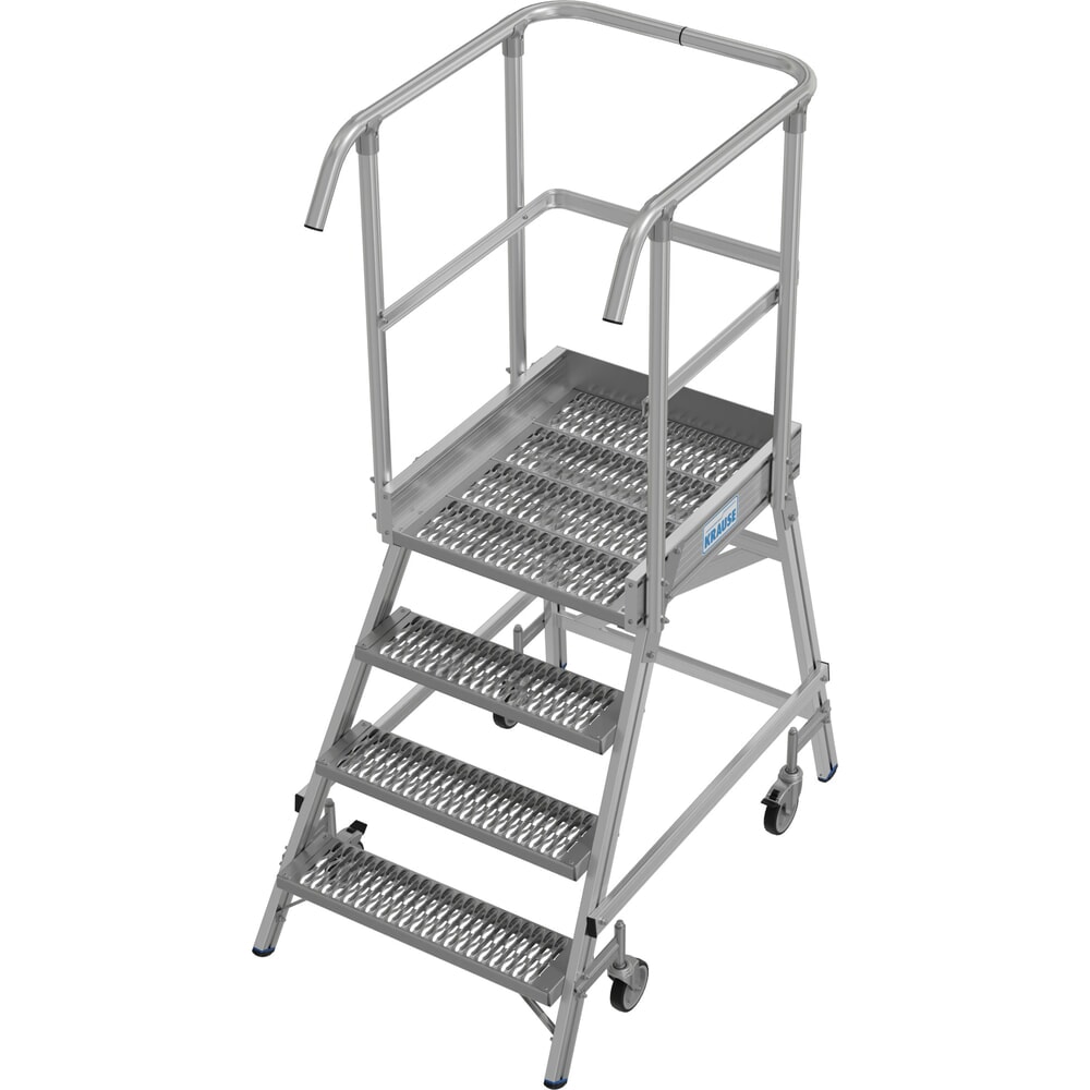 Obraz produktu: Mobilna drabina z podestem KRAUSE® STABILO, jednostronna, krata profilowa R13, 4 stopnie