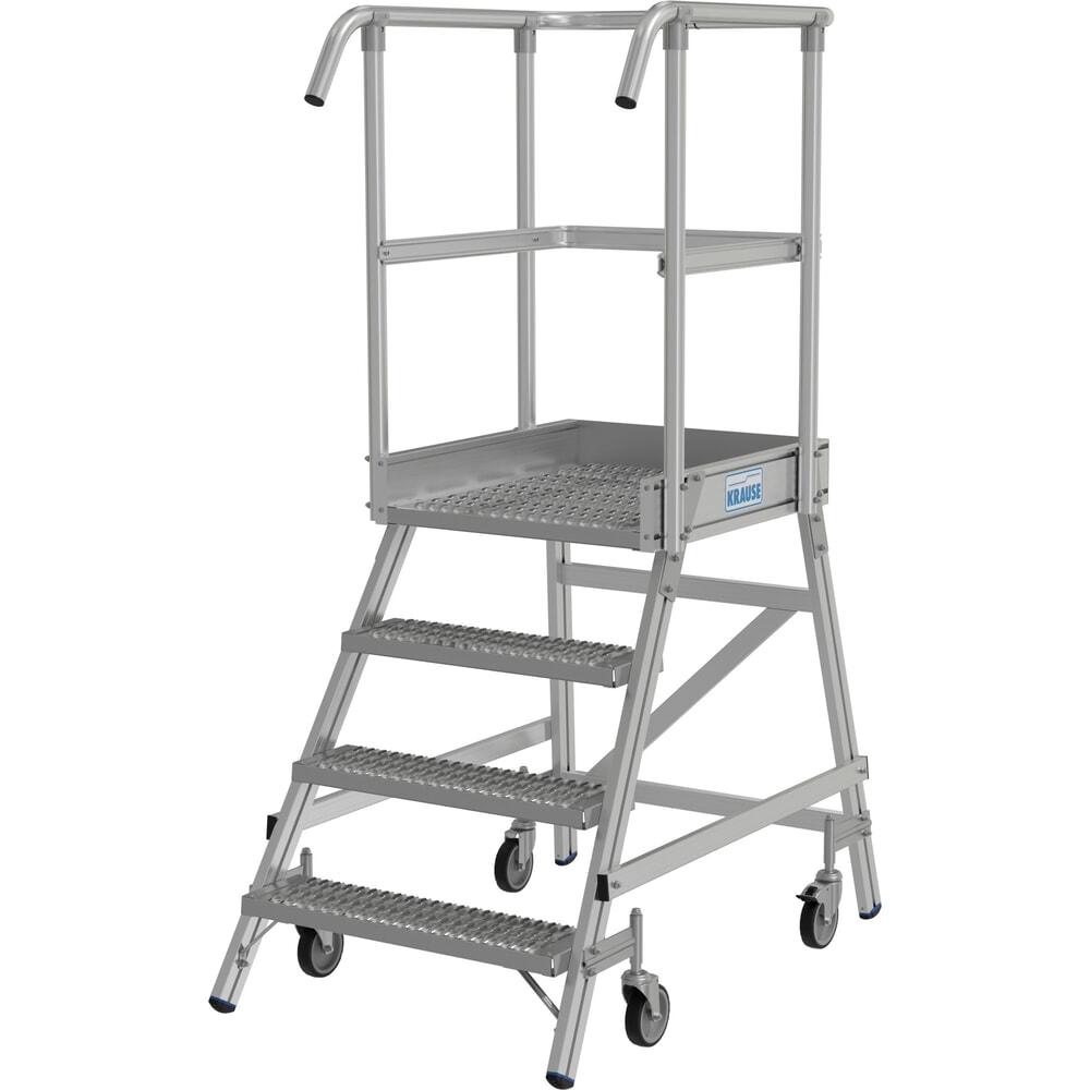 Zdjęcie produktu nr 2: Mobilna drabina z podestem KRAUSE® STABILO, jednostronna, krata profilowa R13, 4 stopnie
