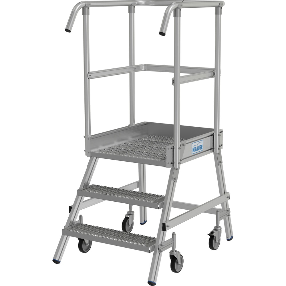 Zdjęcie produktu nr 2: Mobilna drabina z podestem KRAUSE® STABILO, jednostronna, krata profilowa R13, 3 stopnie