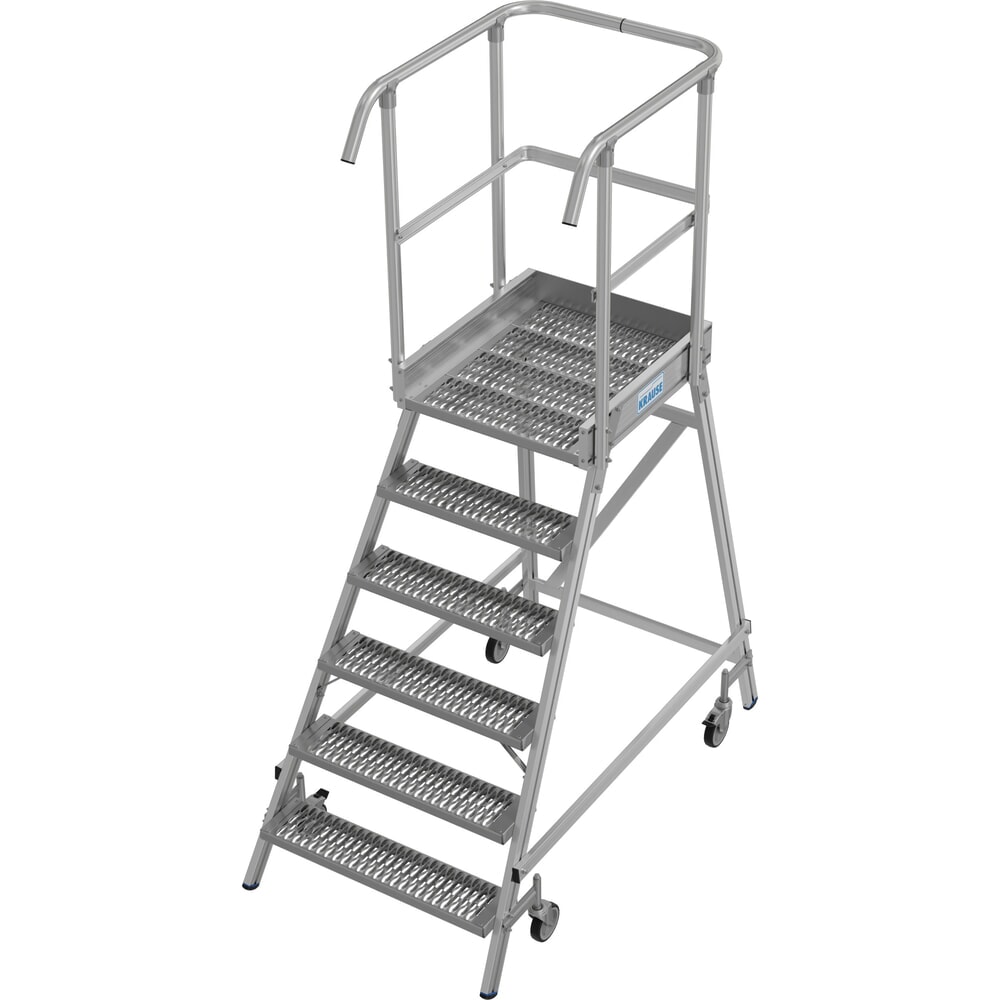 Obraz produktu: Mobilna drabina z podestem KRAUSE® STABILO, jednostronna, krata profilowa R13, 6 stopni
