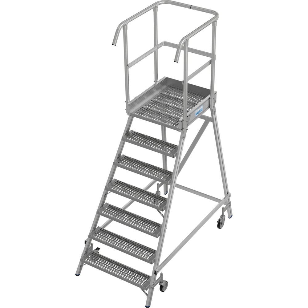 Obraz produktu: Mobilna drabina z podestem KRAUSE® STABILO, jednostronna, krata profilowa R13, 7 stopni
