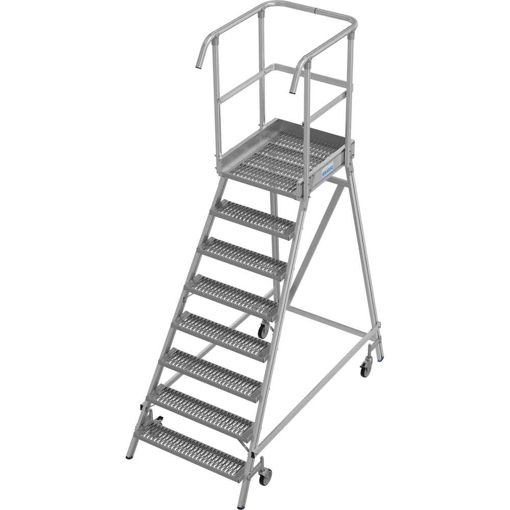 Zdjęcie produktu nr 1: Mobilna drabina z podestem KRAUSE® STABILO, jednostronna, krata profilowa R13, 8 stopni