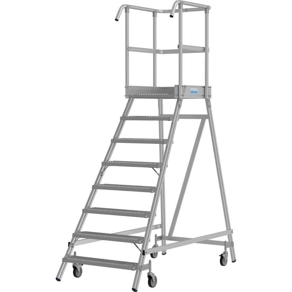 Zdjęcie produktu nr 2: Mobilna drabina z podestem KRAUSE® STABILO, jednostronna, krata profilowa R13, 8 stopni