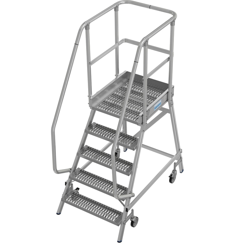 Zdjęcie produktu nr 16: Mobilna drabina z podestem KRAUSE® STABILO, jednostronna, krata profilowa R13, 5 stopni